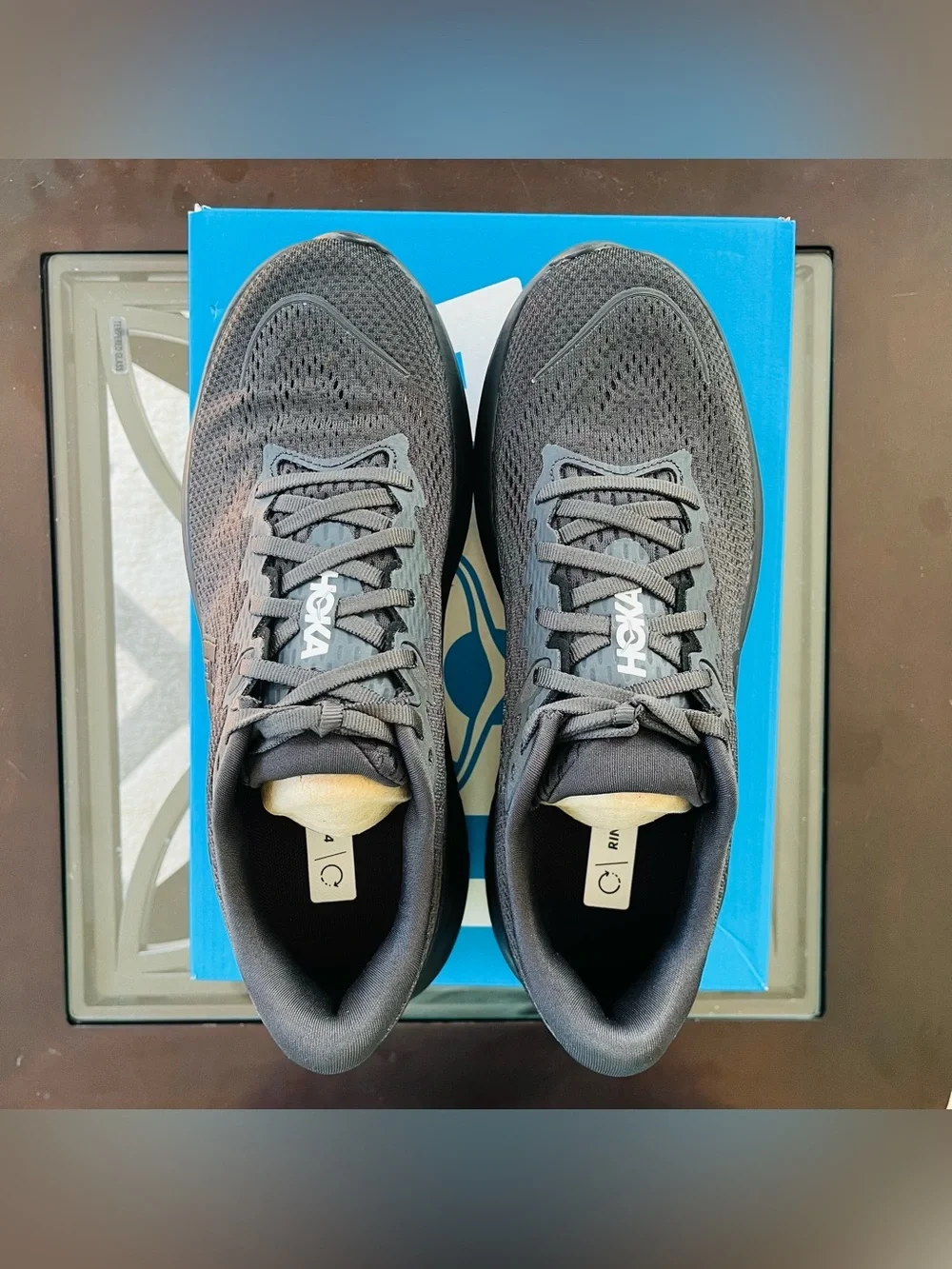 Sz 9 Hoka One One Rincon 4 Men's Black Road Running Shoes 1155130-BBLC
